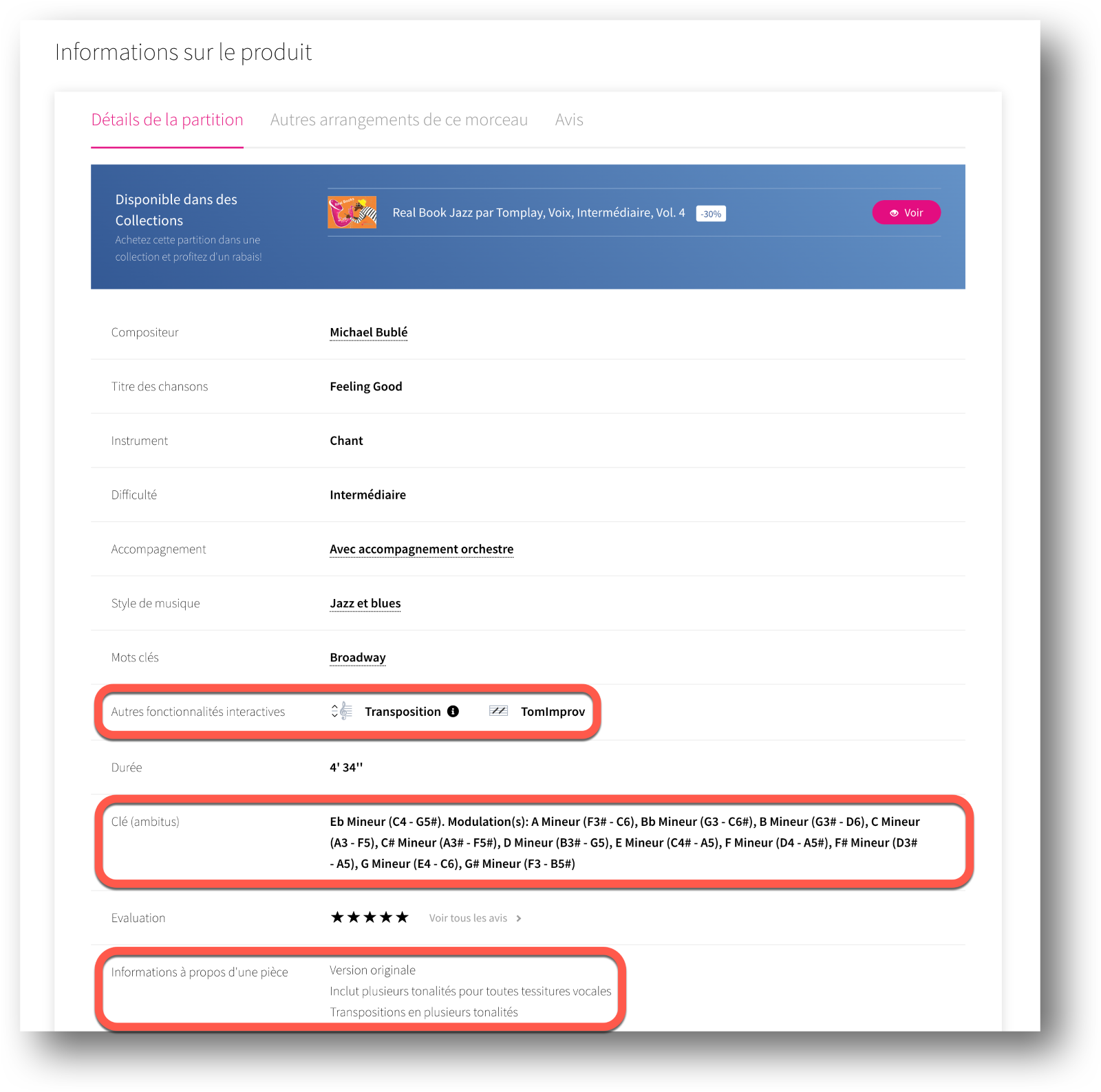 Transposer la partition Tomplay Aide & Support